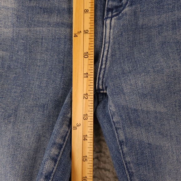 Pilcro Jeans Women 30 Blue The Icon Flare Distressed Stretch Denim Anthropologie - Picture 7 of 16